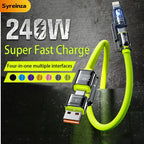 240W MAX 4-in-1 Fast Charge Usb Cable