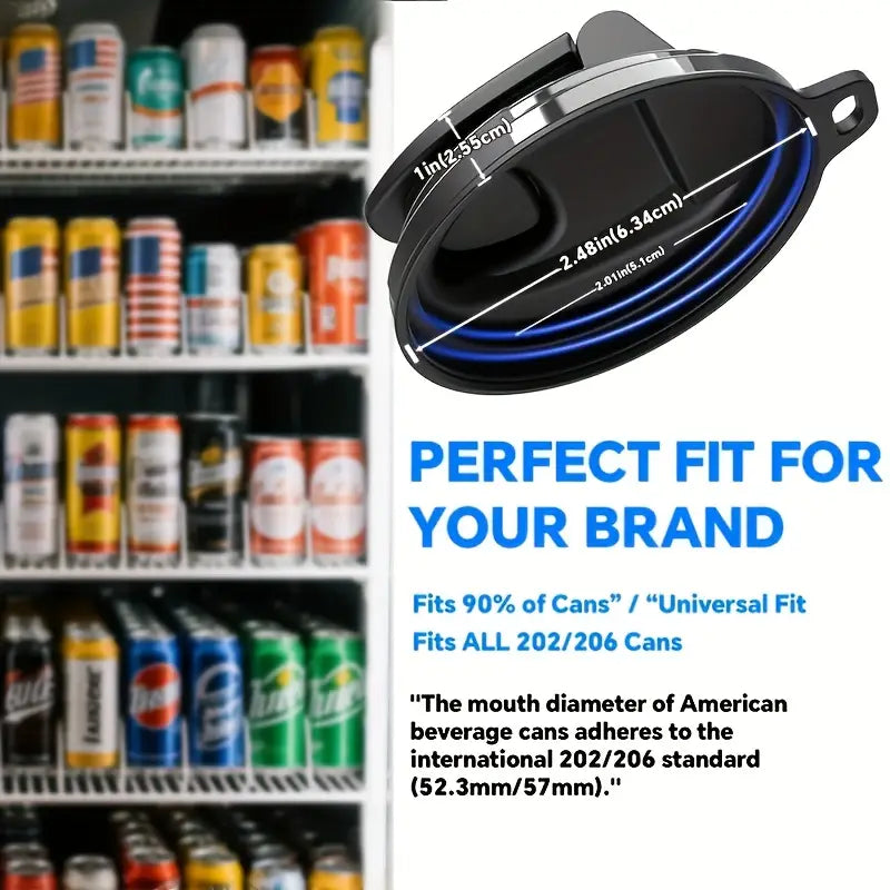 6pc Reusable Anti-Spill Can Lids – Standard Size for Soda, Beer & Energy Drinks