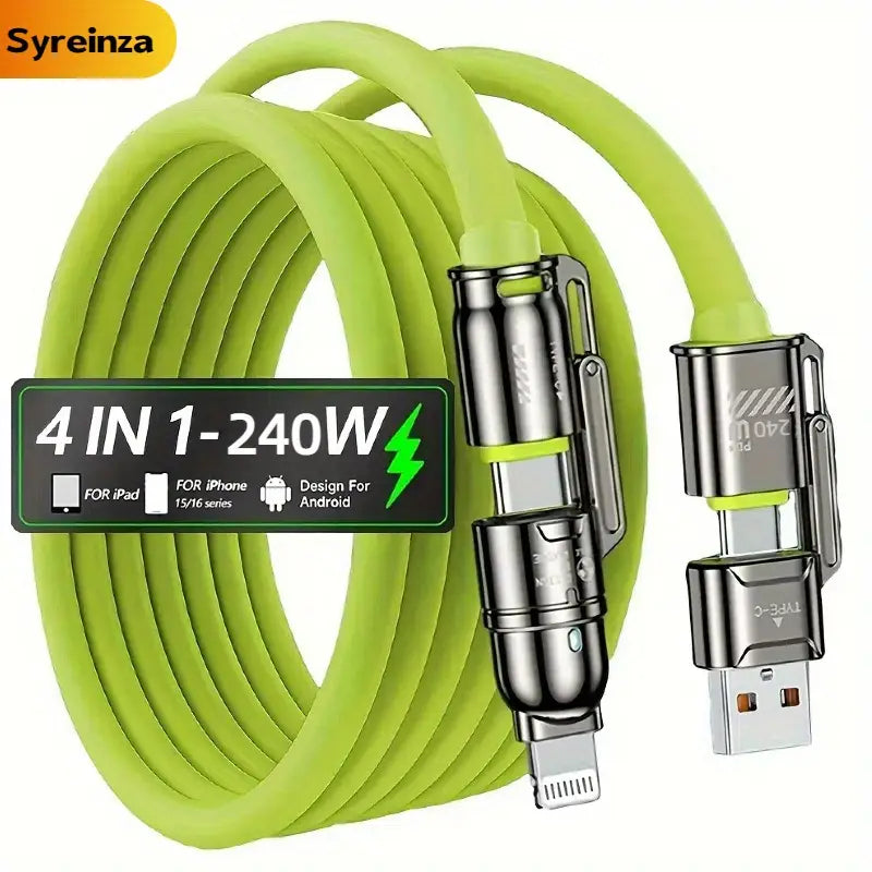 240W MAX 4-in-1 Fast Charge Usb Cable