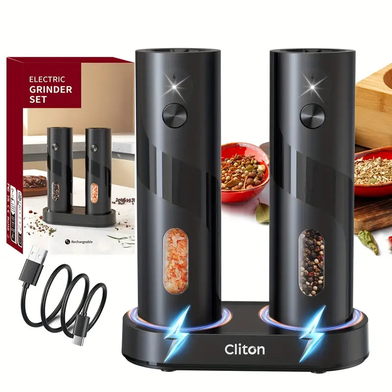 Rechargeable Salt And Pepper Grinder Set