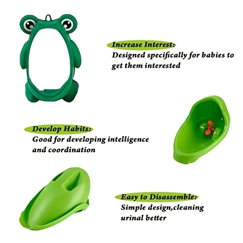 Frog-Shaped Potty Training Urinal with Fun Aiming Target