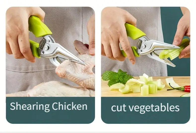 Ambidextrous Stainless Steel Chicken Bone Shears – Heavy-Duty Metal Construction