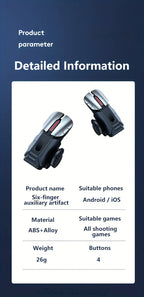 Mobile 6 Finger Gaming Triggers