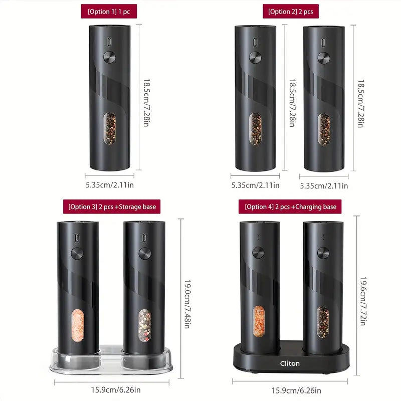 Rechargeable Salt And Pepper Grinder Set