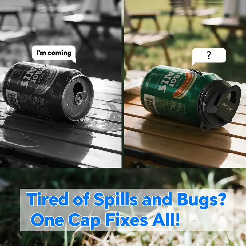 6pc Reusable Anti-Spill Can Lids – Standard Size for Soda, Beer & Energy Drinks