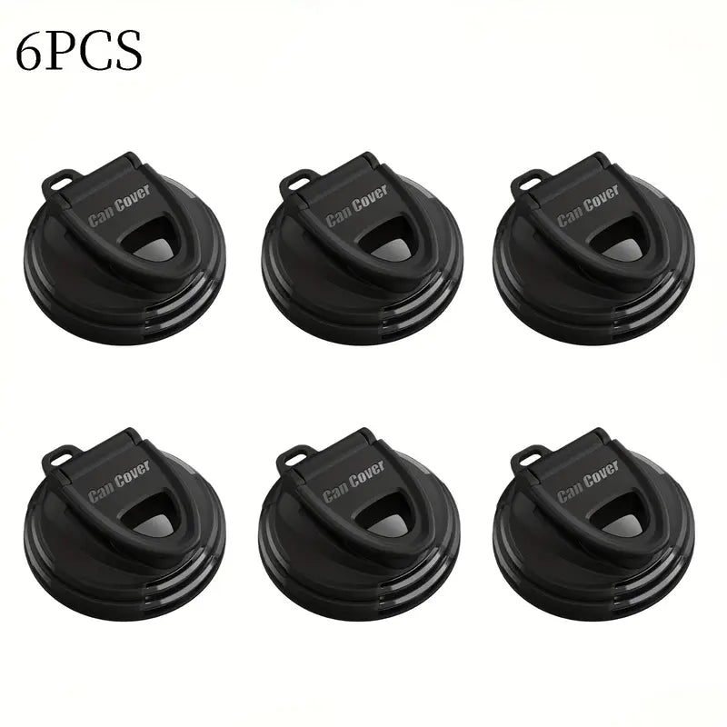 6pc Reusable Anti-Spill Can Lids – Standard Size for Soda, Beer & Energy Drinks