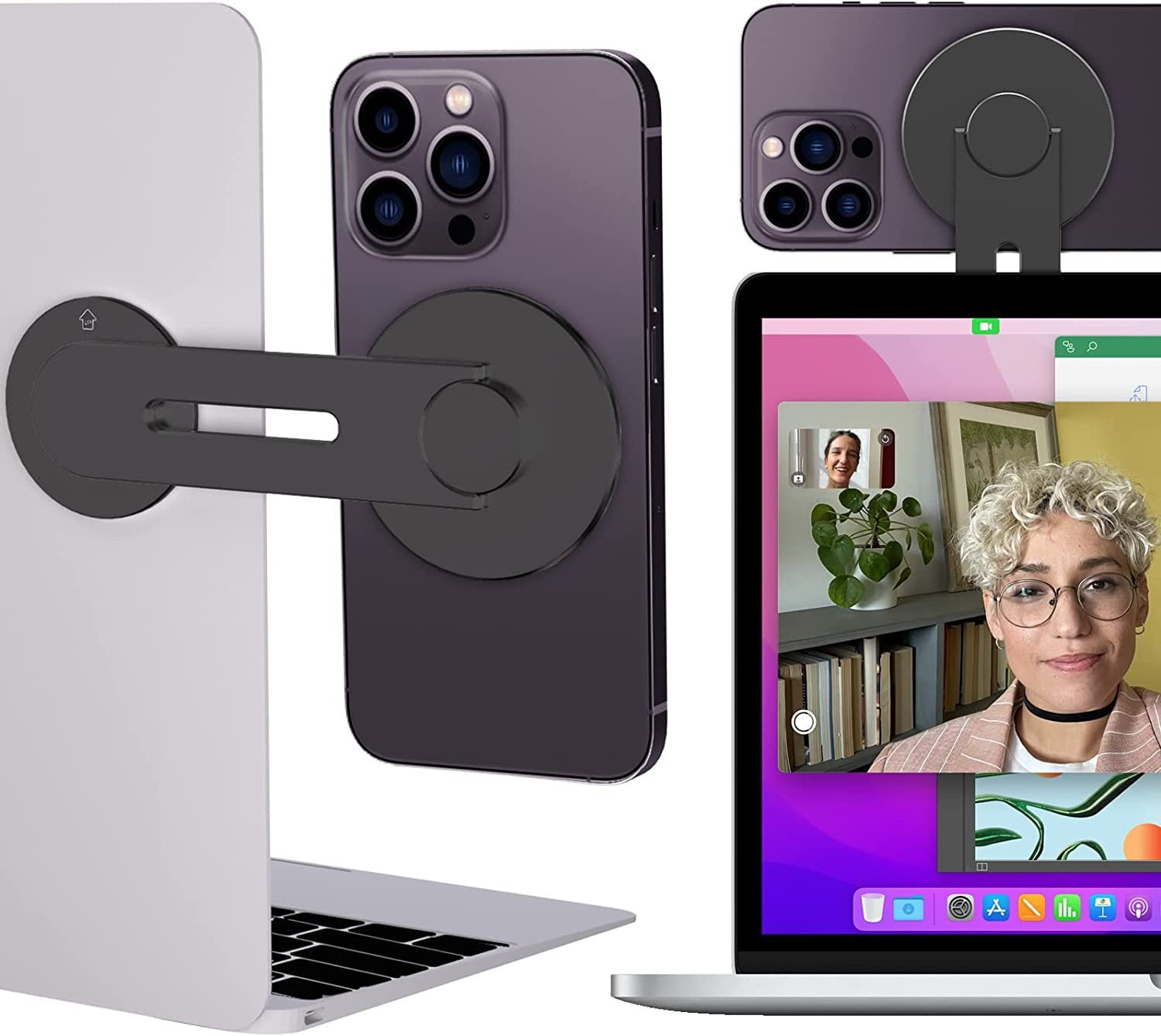 Premium Magnetic Laptop Phone Holder