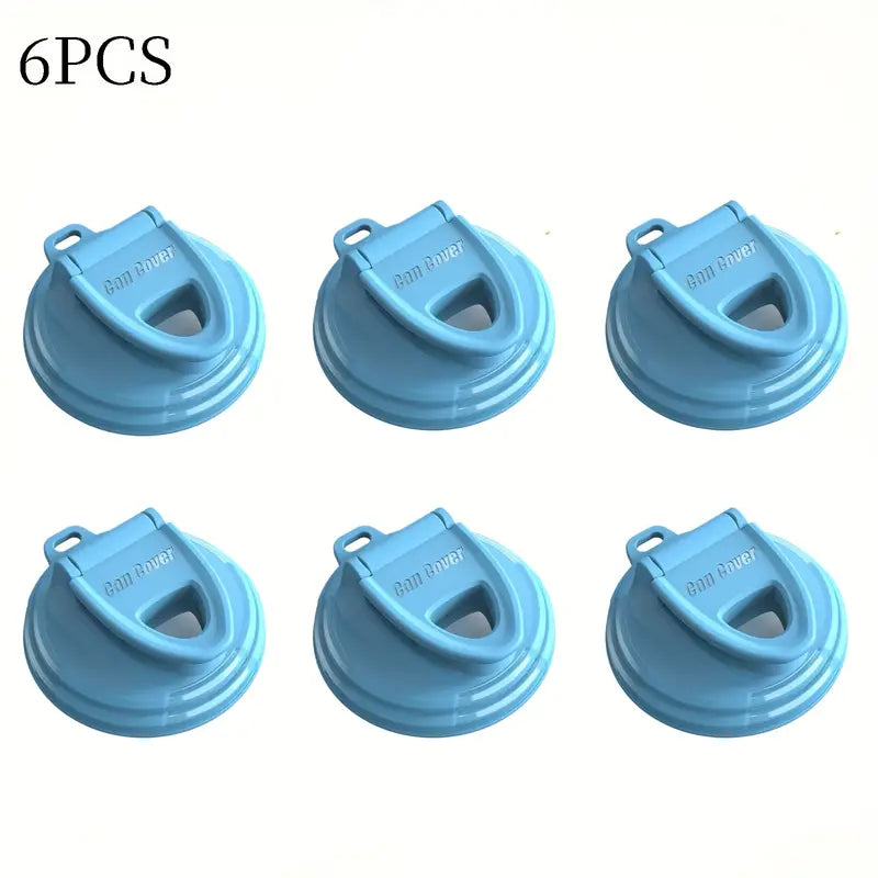 6pc Reusable Anti-Spill Can Lids – Standard Size for Soda, Beer & Energy Drinks
