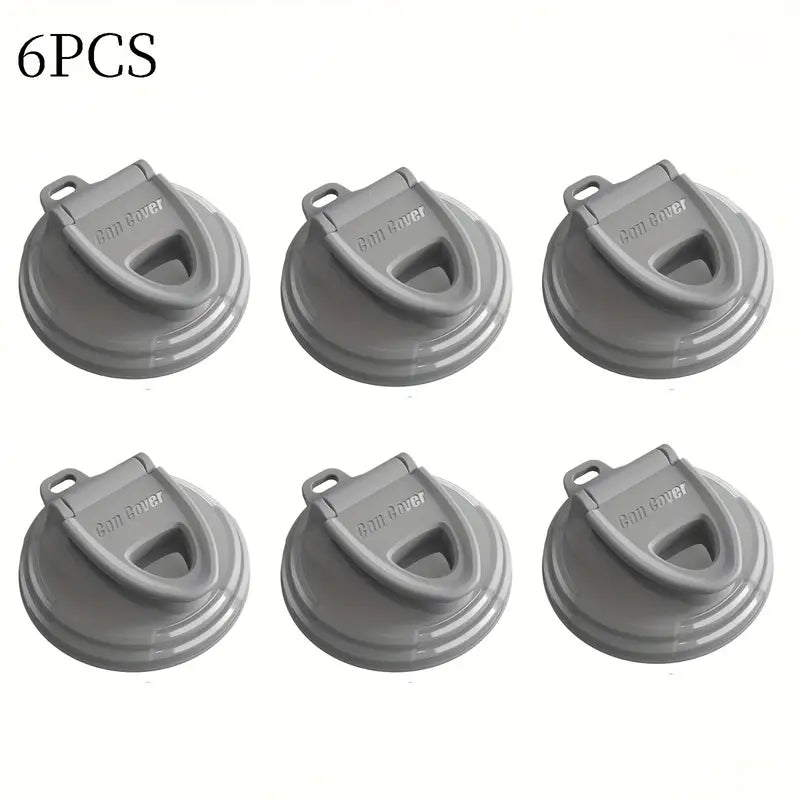 6pc Reusable Anti-Spill Can Lids – Standard Size for Soda, Beer & Energy Drinks