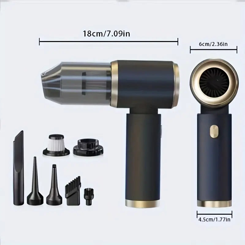 Rechargeable wireless handheld vacuum cleaner with strong suction power.