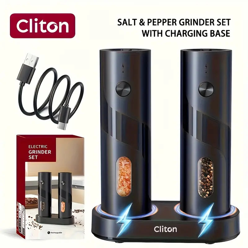 Rechargeable Salt And Pepper Grinder Set