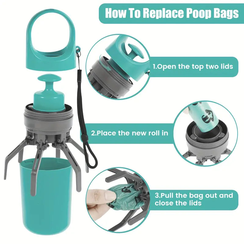 Portable Dog Poop Scoop with Bag Dispenser