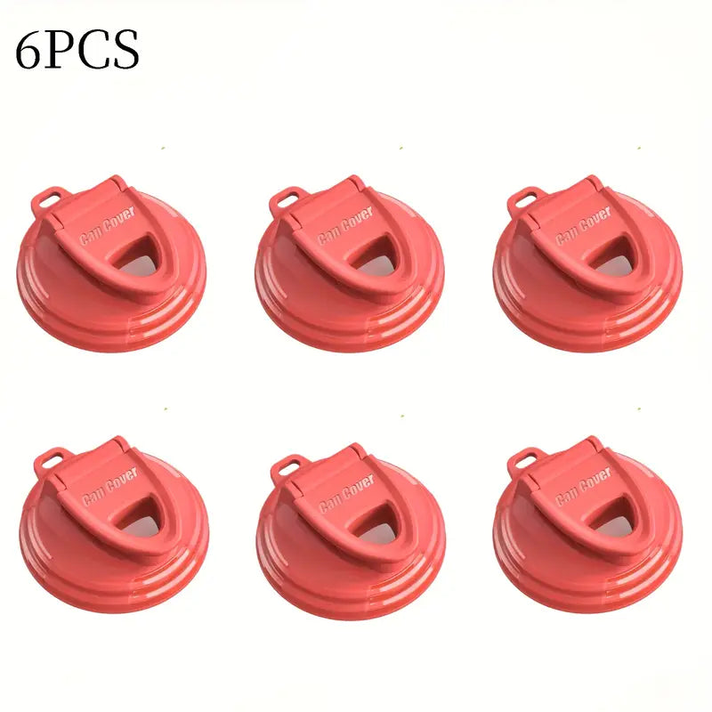 6pc Reusable Anti-Spill Can Lids – Standard Size for Soda, Beer & Energy Drinks