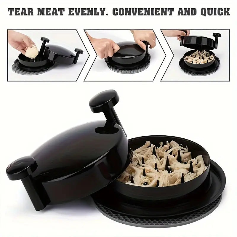 Black Meat & Chicken Shredder – Easy Grip, Anti-Slip Base