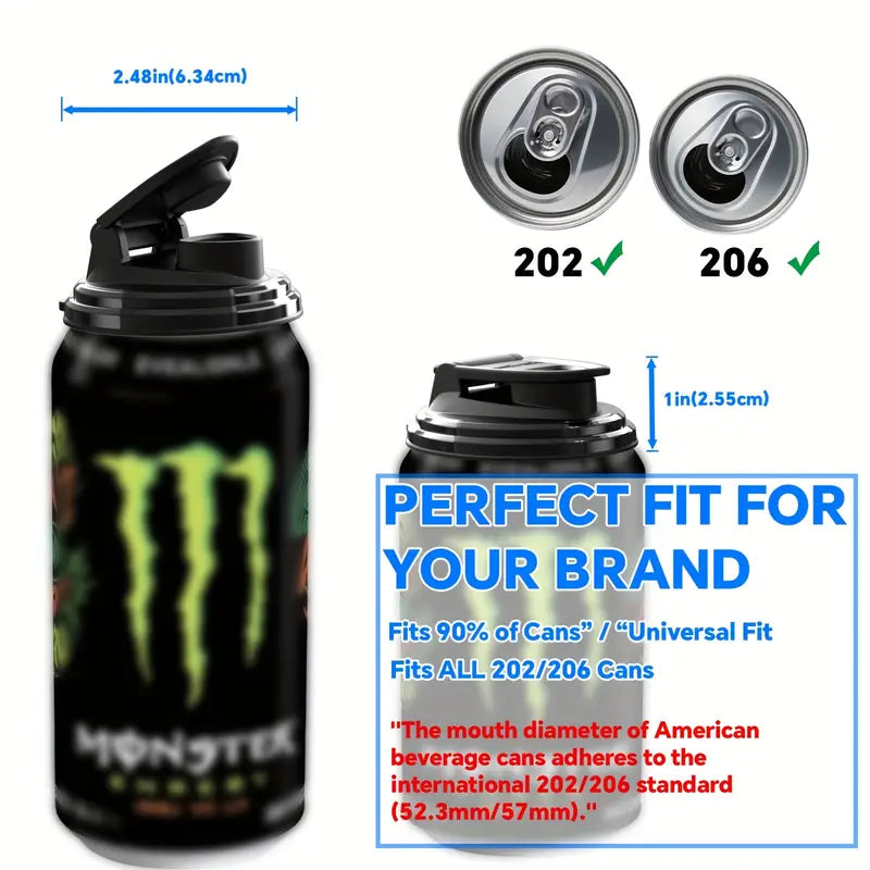 6pc Reusable Anti-Spill Can Lids – Standard Size for Soda, Beer & Energy Drinks